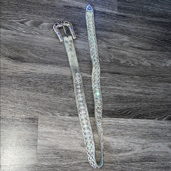 Western Wear Rhinestone Embellished Leather Belt (M?) - Picture 6 of 10
